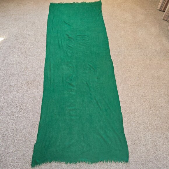 Kashmir Loom Cashmere Lightweight Scarf Green Luxury - Picture 7 of 8
